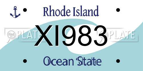 XI983 Rhode Island License Plate