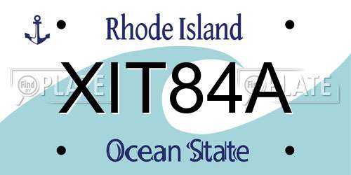 XIT84A Rhode Island License Plate