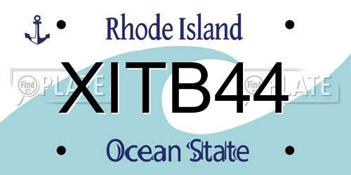 XITB44 Rhode Island License Plate