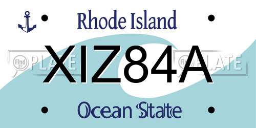 XIZ84A Rhode Island License Plate