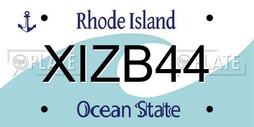 XIZB44 Rhode Island License Plate