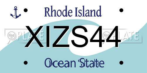XIZS44 Rhode Island License Plate