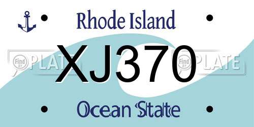 XJ370 Rhode Island License Plate