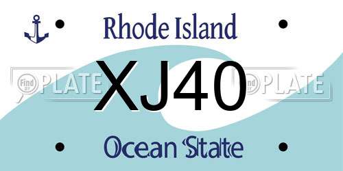 XJ40 Rhode Island License Plate