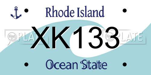 XK133 Rhode Island License Plate
