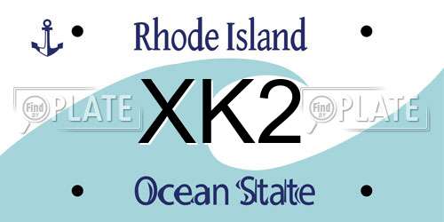 XK2 Rhode Island License Plate
