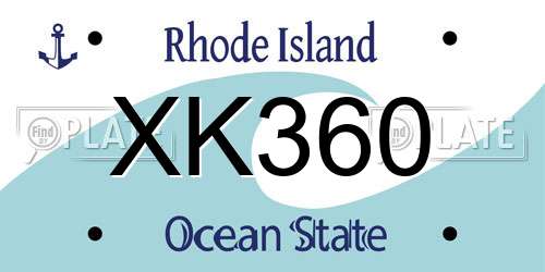XK360 Rhode Island License Plate