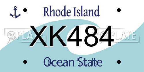 XK484 Rhode Island License Plate