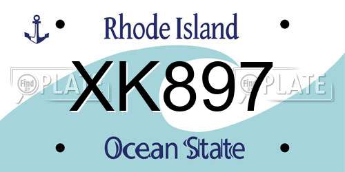 XK897 Rhode Island License Plate