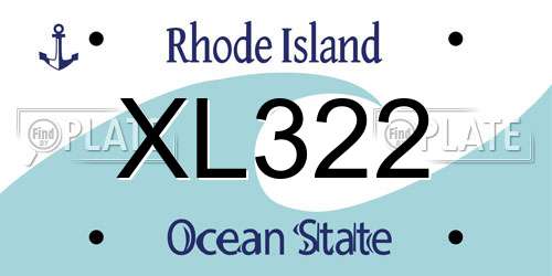 XL322 Rhode Island License Plate