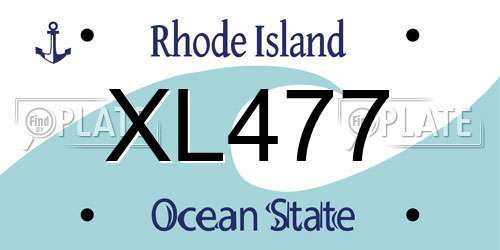 XL477 Rhode Island License Plate