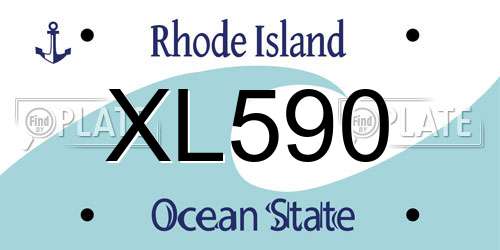 XL590 Rhode Island License Plate