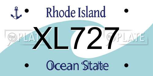 XL727 Rhode Island License Plate