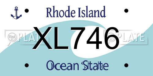 XL746 Rhode Island License Plate
