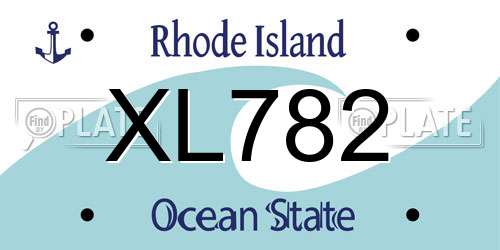 XL782 Rhode Island License Plate