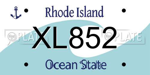 XL852 Rhode Island License Plate