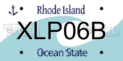 XLP06B Rhode Island License Plate