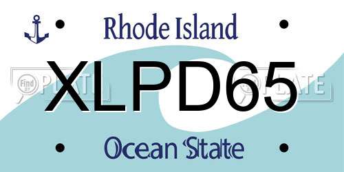 XLPD65 Rhode Island License Plate