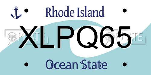 XLPQ65 Rhode Island License Plate