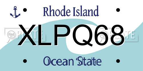 XLPQ68 Rhode Island License Plate