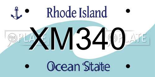 XM340 Rhode Island License Plate