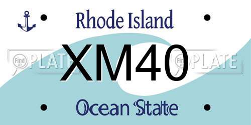 XM40 Rhode Island License Plate