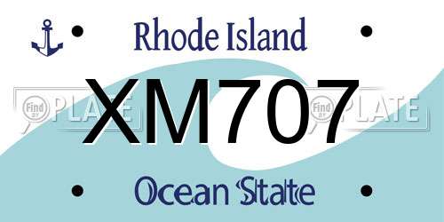 XM707 Rhode Island License Plate