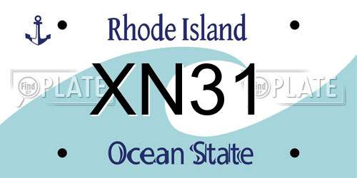 XN31 Rhode Island License Plate