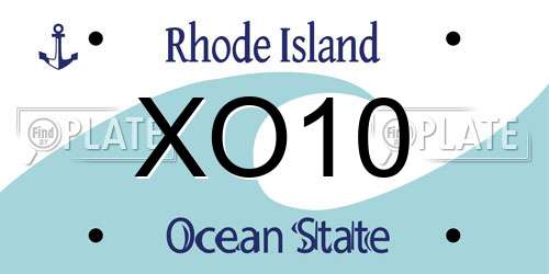 XO10 Rhode Island License Plate