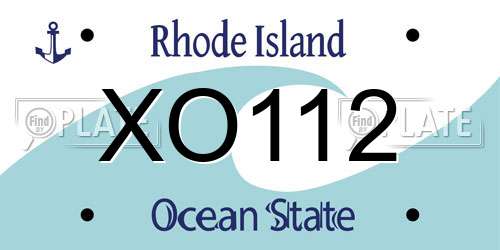 XO112 Rhode Island License Plate