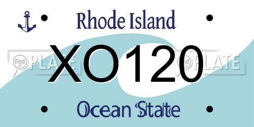 XO120 Rhode Island License Plate
