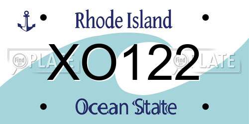 XO122 Rhode Island License Plate