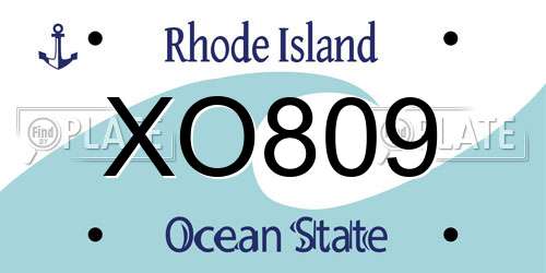 XO809 Rhode Island License Plate
