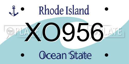 XO956 Rhode Island License Plate