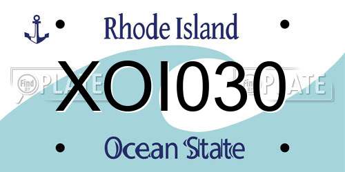 XOI030 Rhode Island License Plate