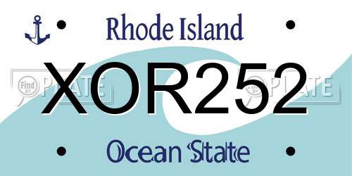 XOR252 Rhode Island License Plate