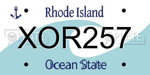 XOR257 Rhode Island License Plate