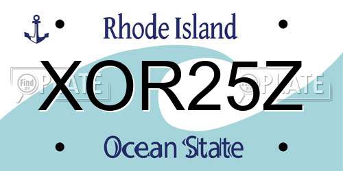 XOR25Z Rhode Island License Plate