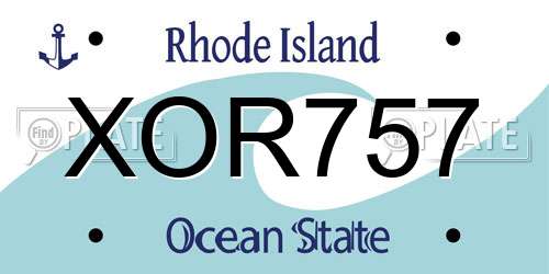 XOR757 Rhode Island License Plate