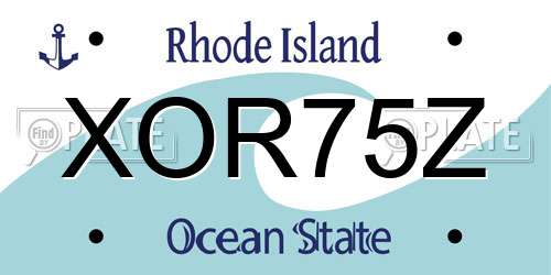 XOR75Z Rhode Island License Plate