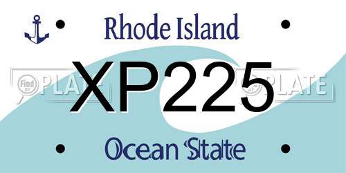 XP225 Rhode Island License Plate