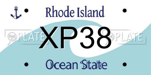 XP38 Rhode Island License Plate