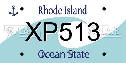 XP513 Rhode Island License Plate