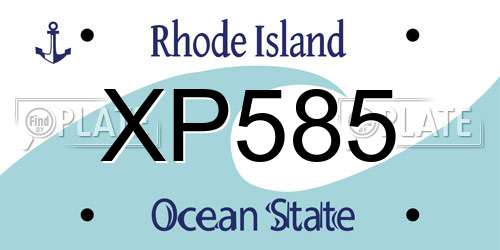 XP585 Rhode Island License Plate