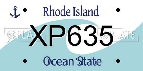 XP635 Rhode Island License Plate