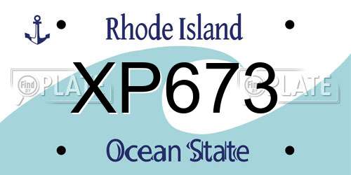 XP673 Rhode Island License Plate