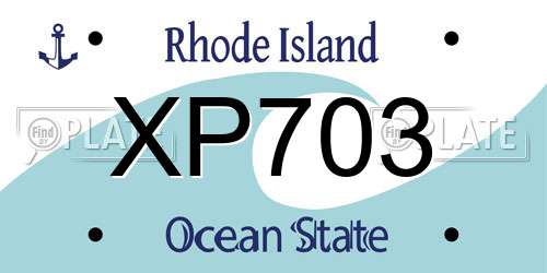 XP703 Rhode Island License Plate