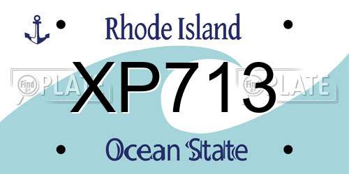 XP713 Rhode Island License Plate
