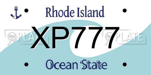 XP777 Rhode Island License Plate