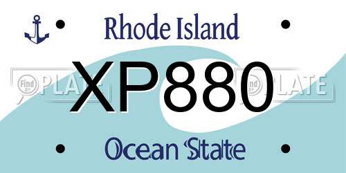 XP880 Rhode Island License Plate